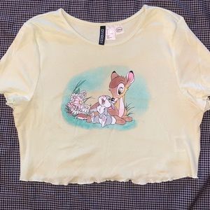 H&M Bambi Graphic Cropped Tee